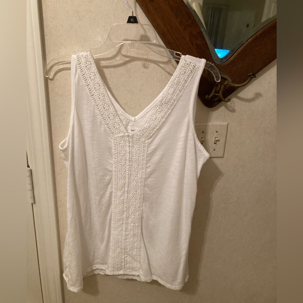 White sleeveless top